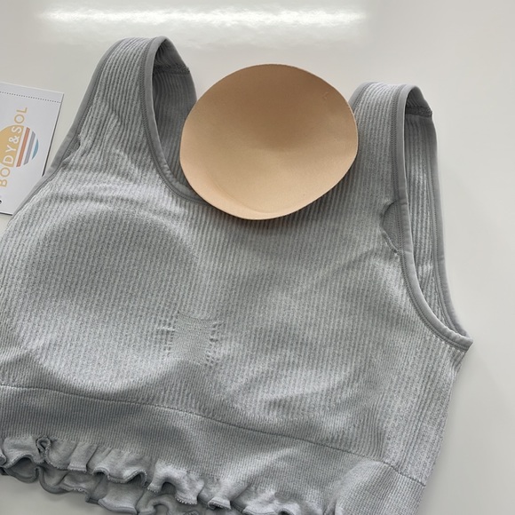 New Ruffle Edge Bralette in Heather Grey - Picture 10 of 12